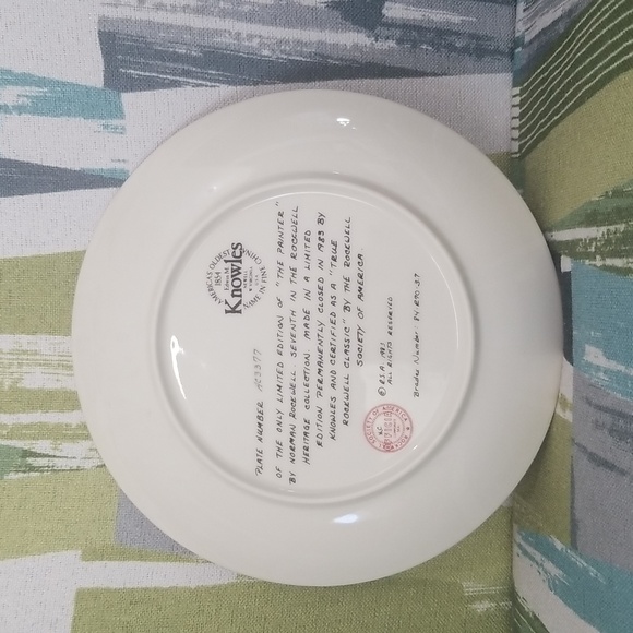 P1b - Knowles Norman Rockwell Plate "The Painter" 1983 LE Collector's Plate - Picture 4 of 9